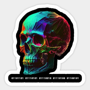 Binary skull ``death´´ Sticker